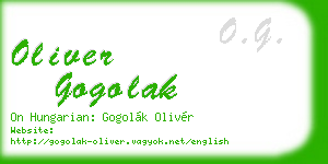 oliver gogolak business card
